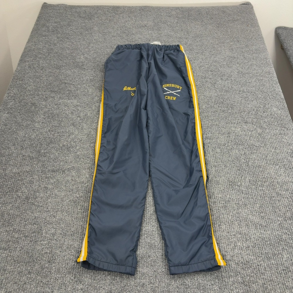 Vintage Simsbury Crew Rennoc Track Pants Men M Blue Nylon Striped Gorpcore Style